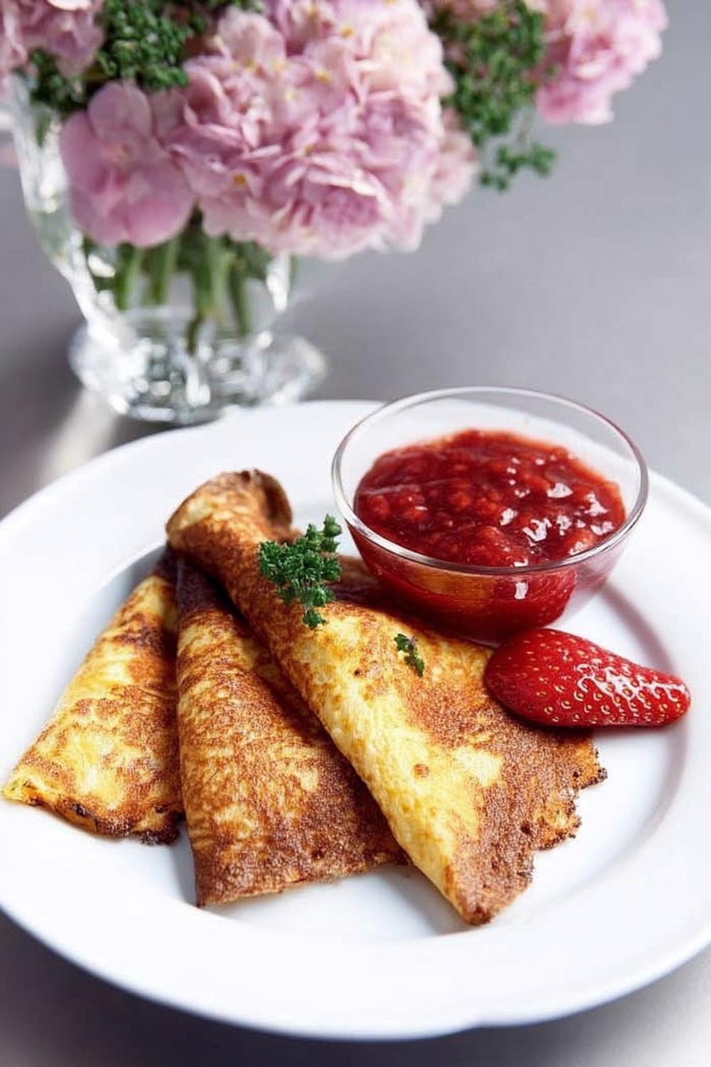 Gyllene pannkakor med sylt
