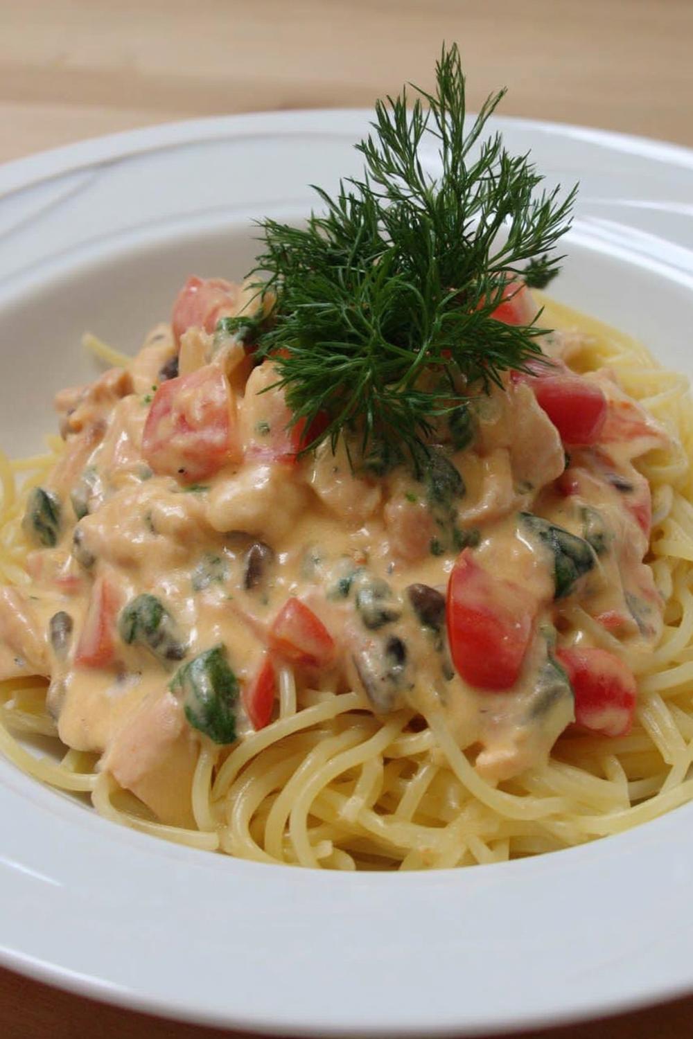 Krämig fiskpasta