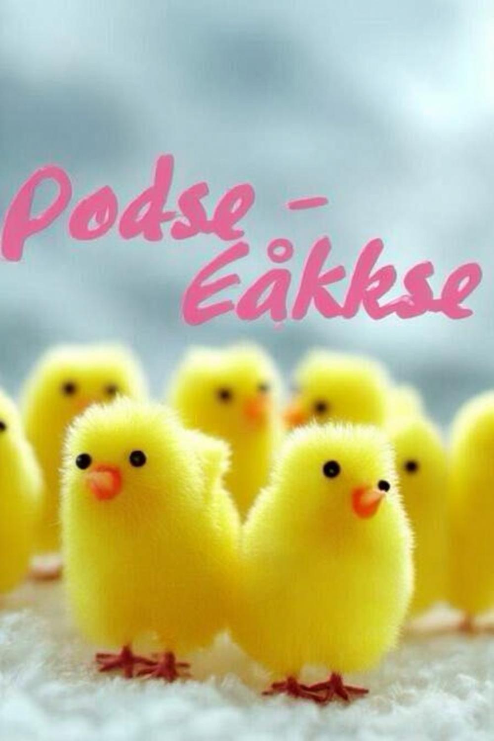 Gula påskkycklingar med text