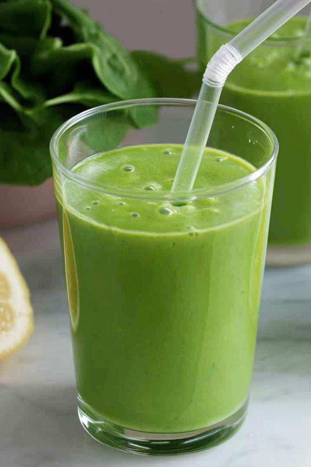 Grön smoothie med sugrör