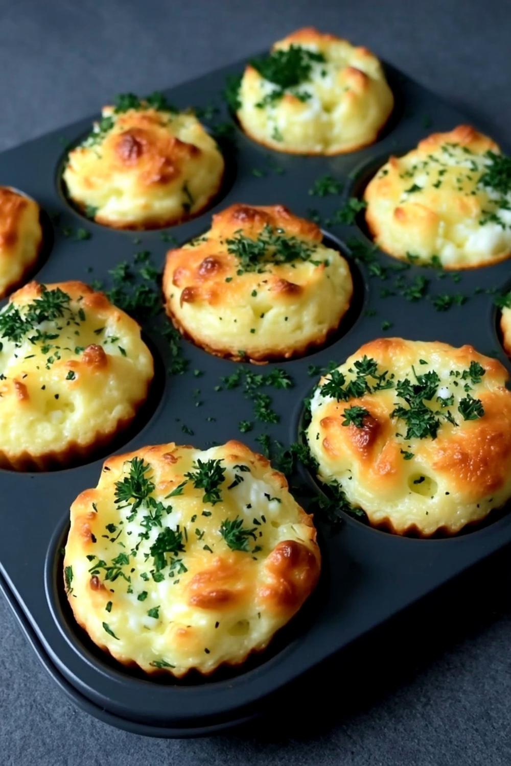 Gyllene potatismuffins med örter