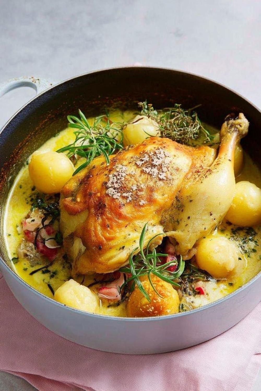 Hel kyckling med potatis