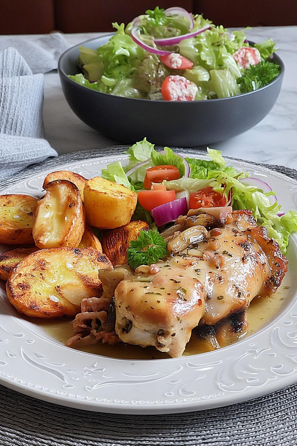 Kyckling med rostad potatis