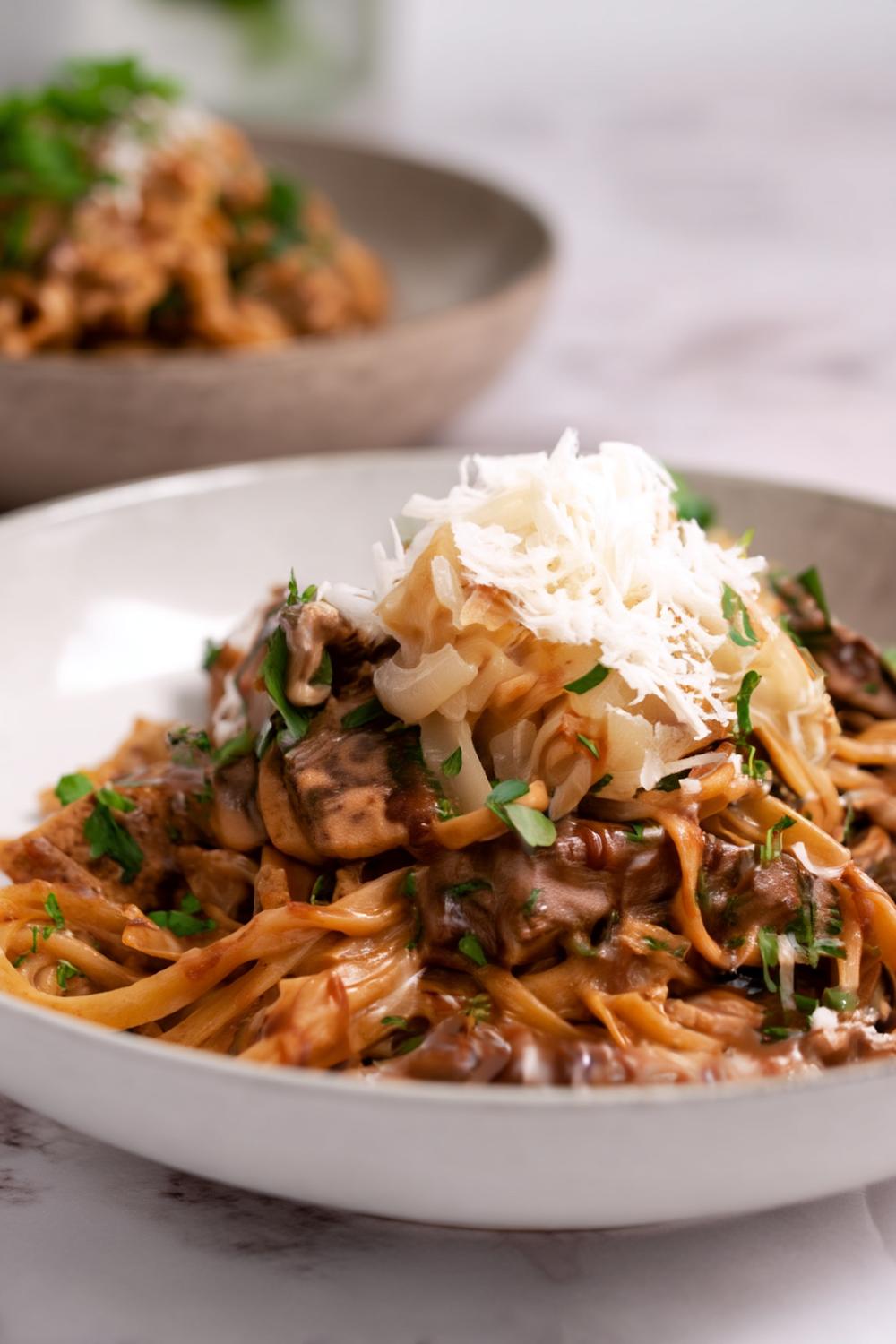 Pasta med svamp och parmesan