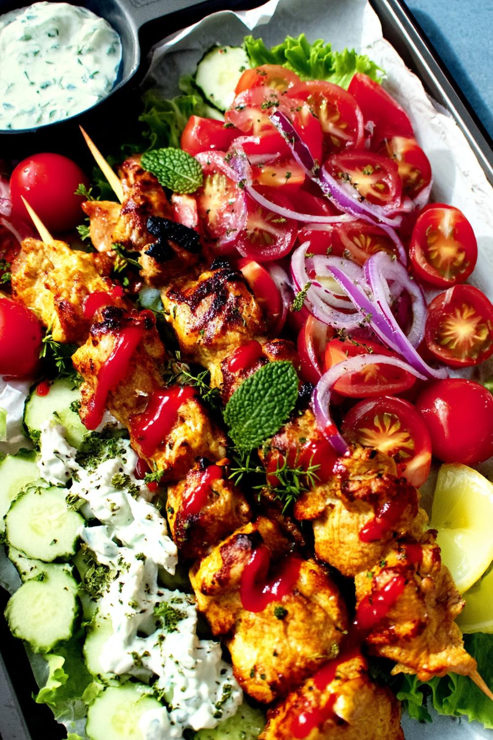 Kycklingspett med tzatziki