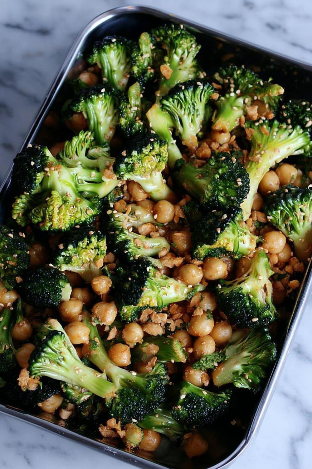 Rostade kikärtor med broccoli