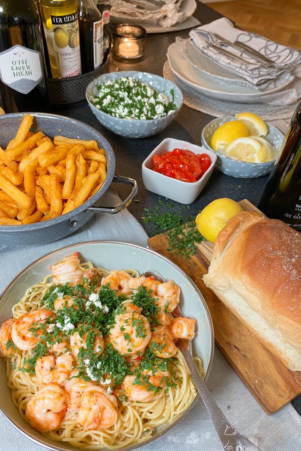 Elegant Räkpasta Middag