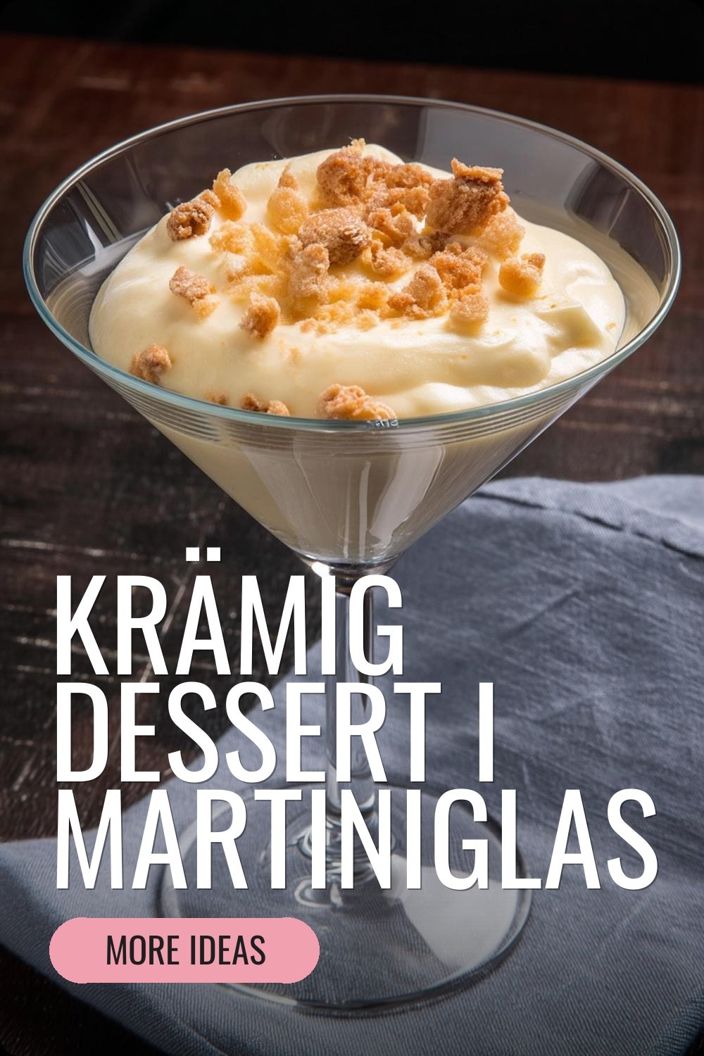 Krämig dessert i martiniglas