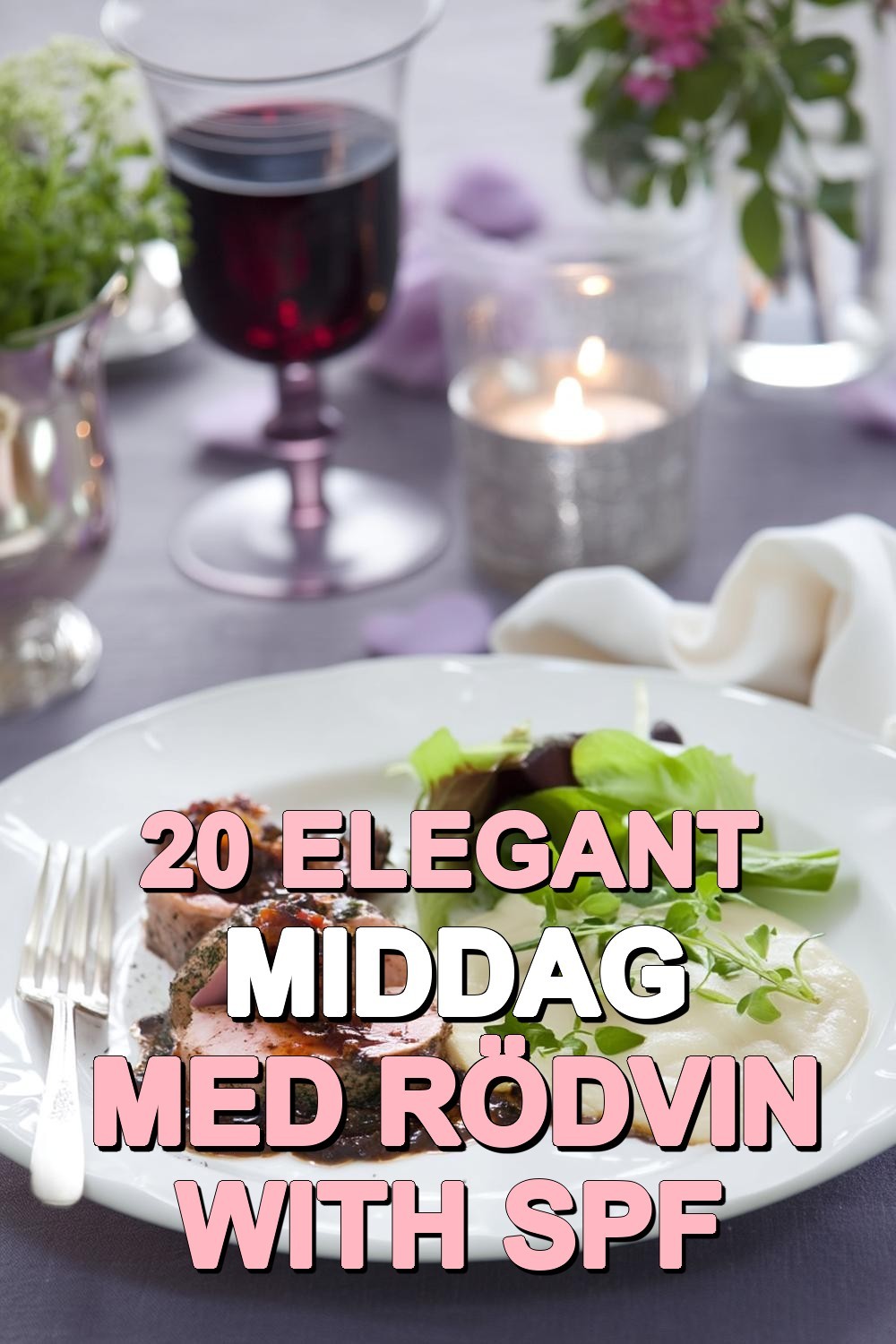 Elegant middag med rödvin