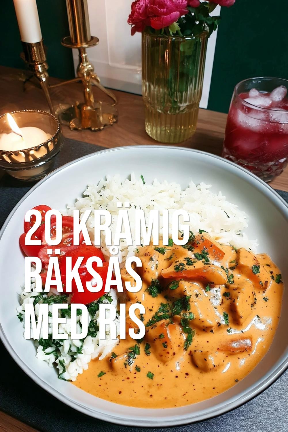 Krämig räksås med ris