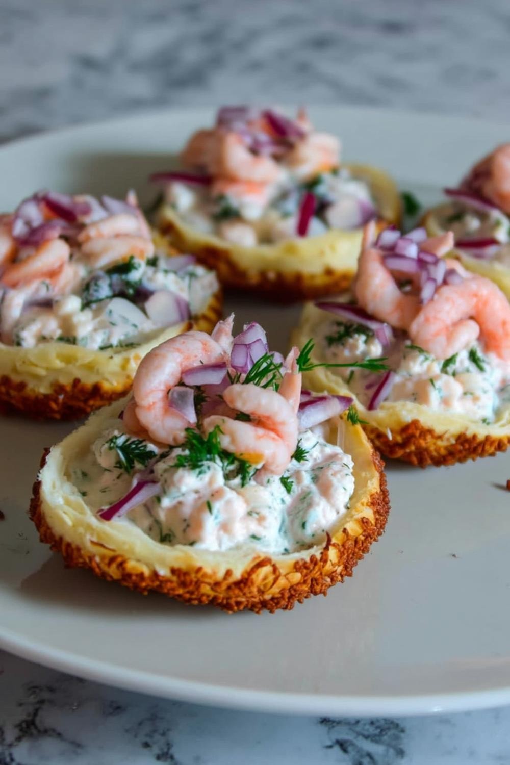 Räktartartar i ostskålar