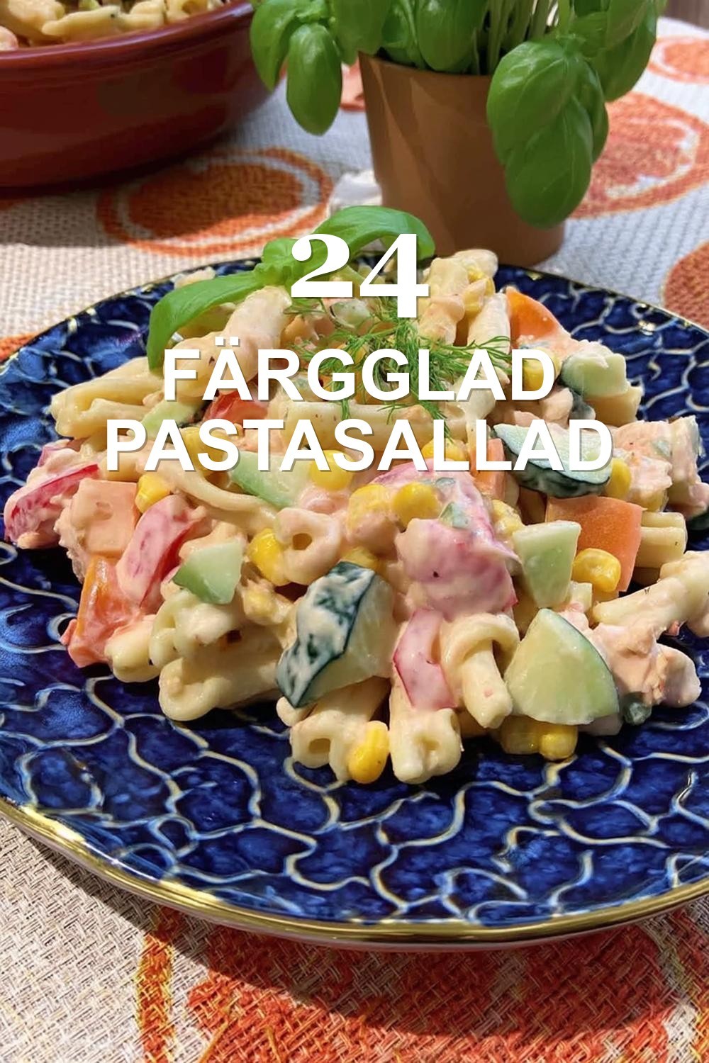 Färgglad pastasallad