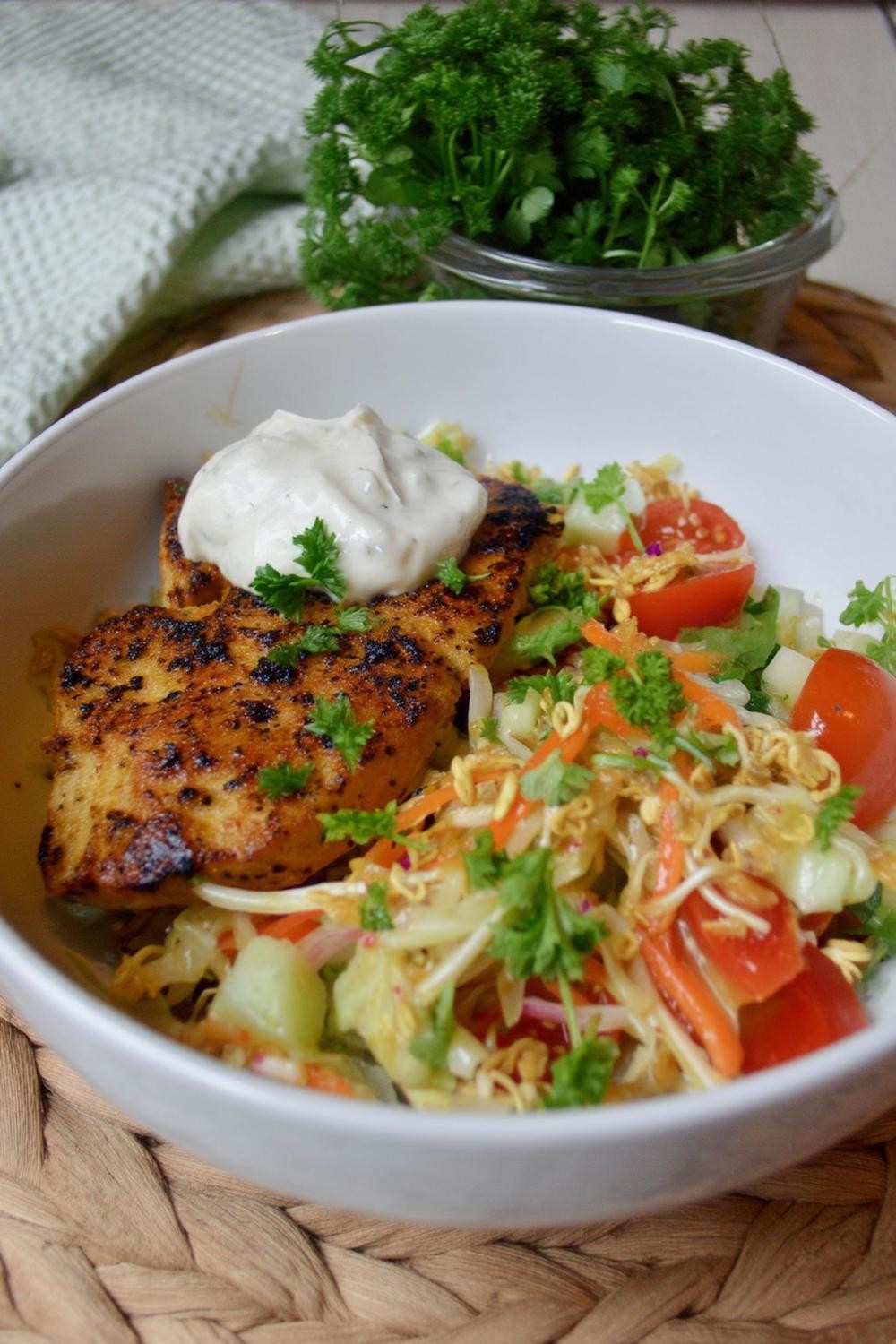 Grillad kyckling med sallad