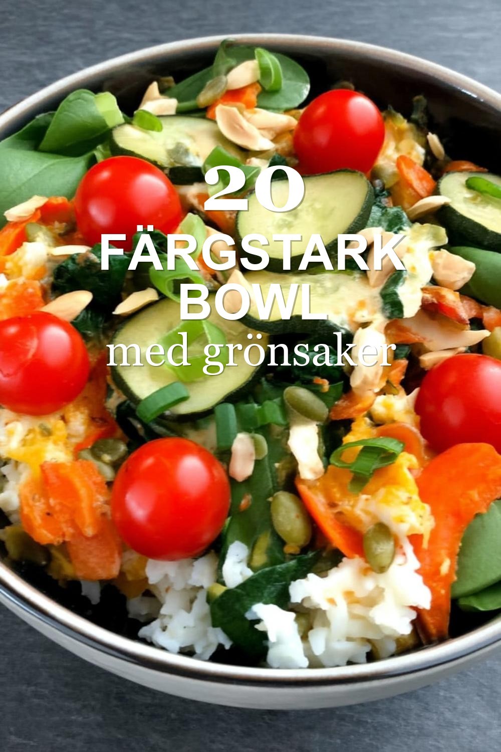 Färgstark bowl med grönsaker