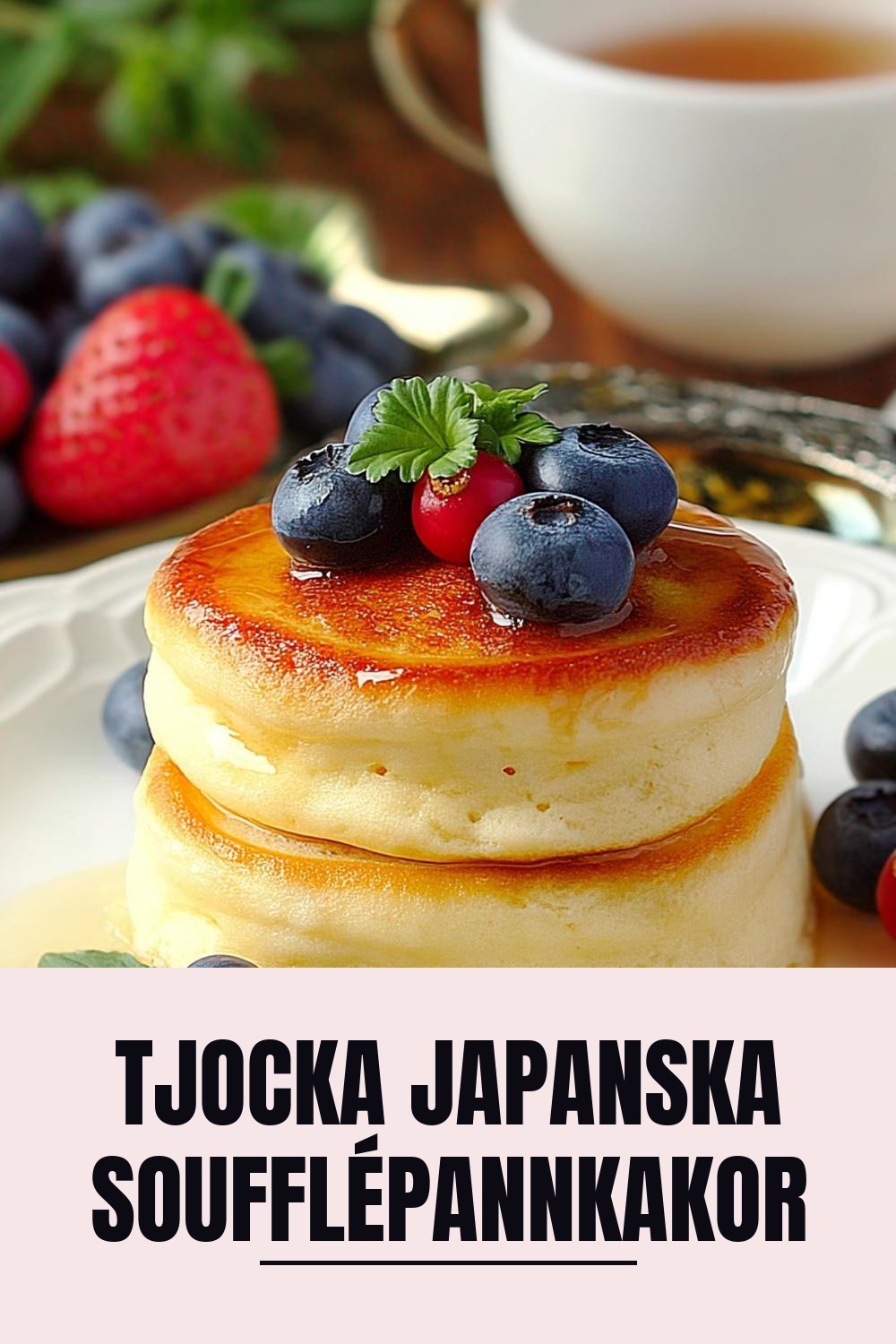Tjocka japanska soufflépannkakor