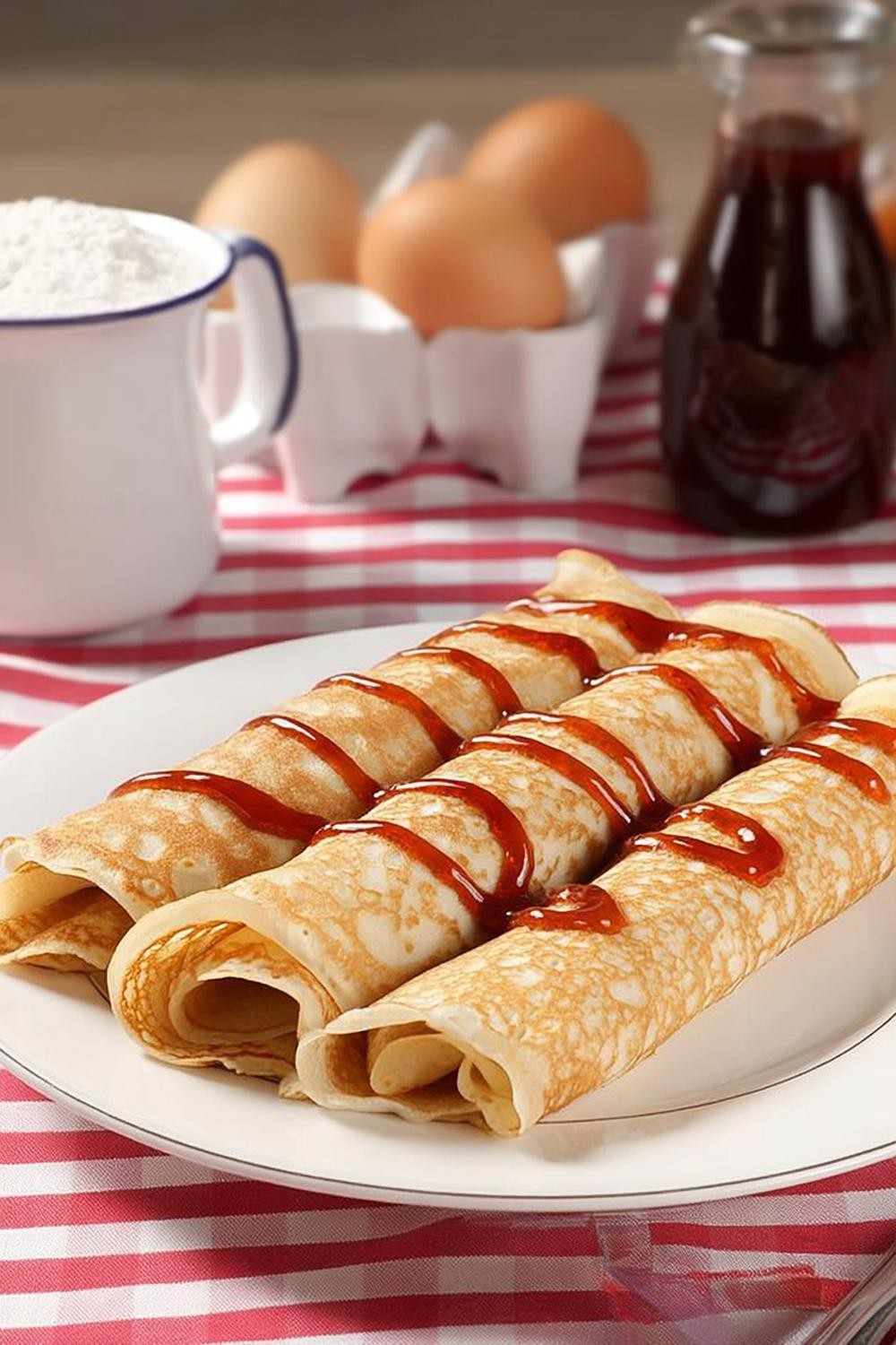 Rullade pannkakor med sirap