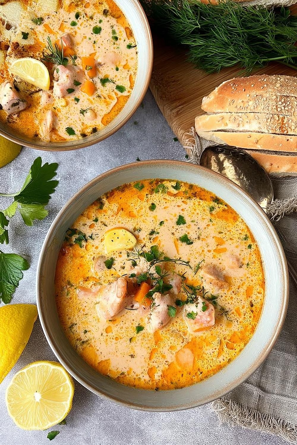 Krämig fisksoppa med dill