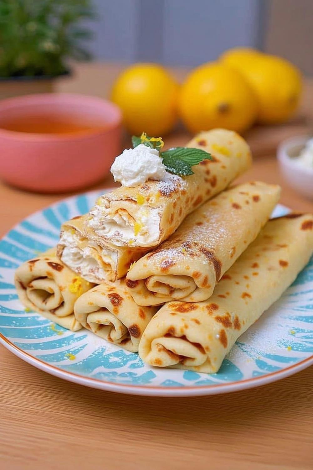 Citronpannkakor med grädde