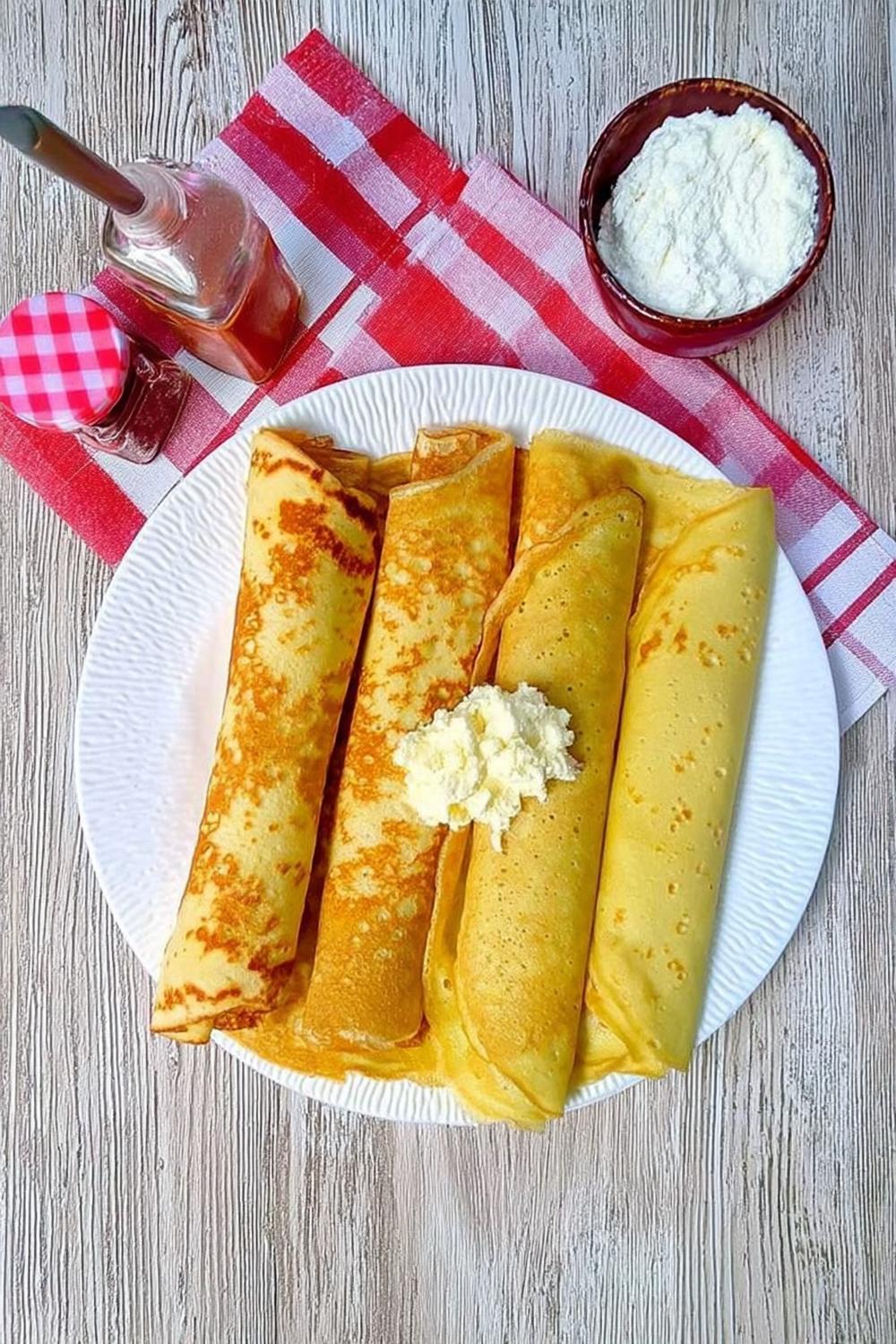 Staplade tjocka pannkakor