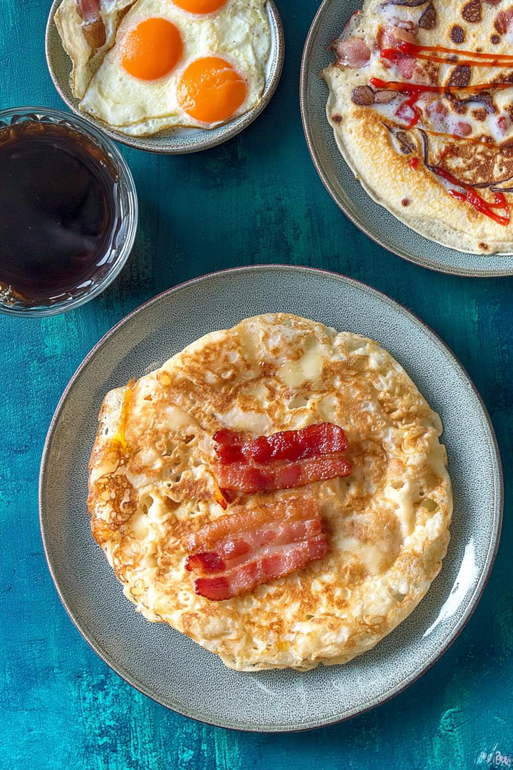 Bacon och äggpannkaka