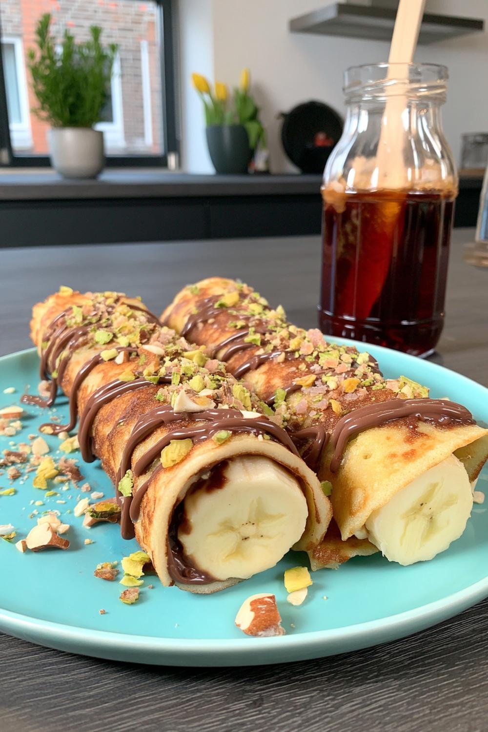 Choklad-bananpannkakor
