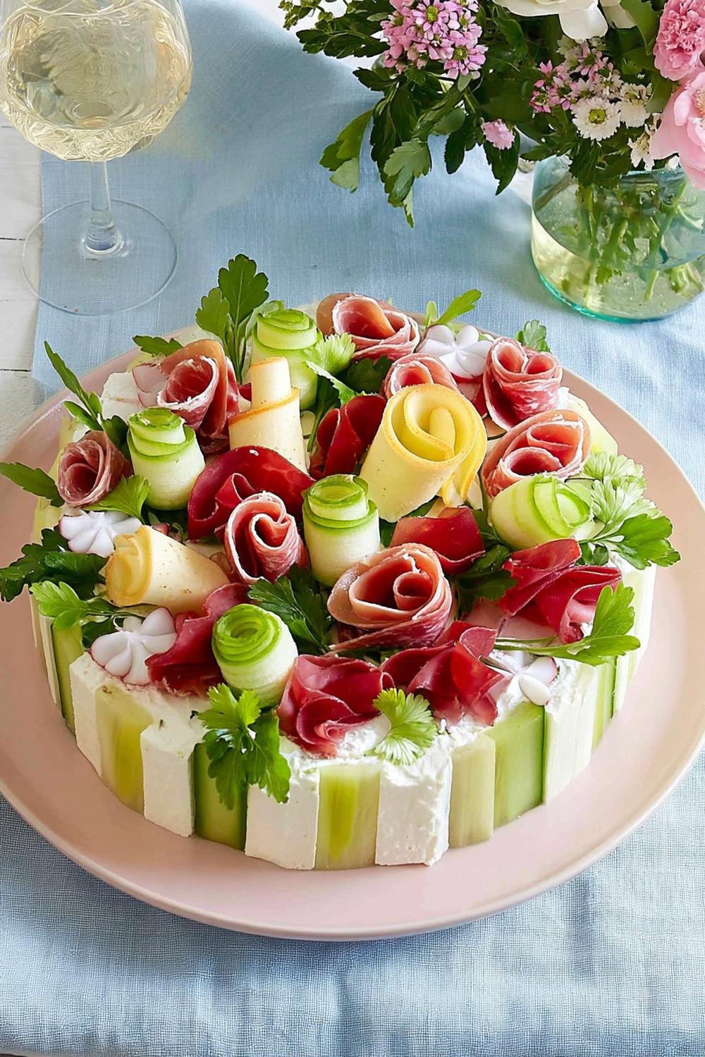 Smörgåstårta med rosor