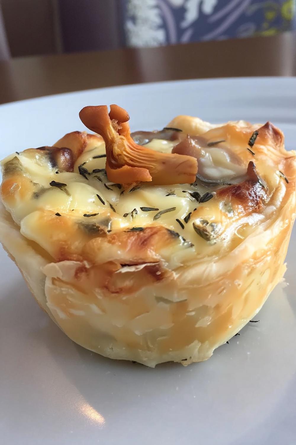 Svampquiche i form